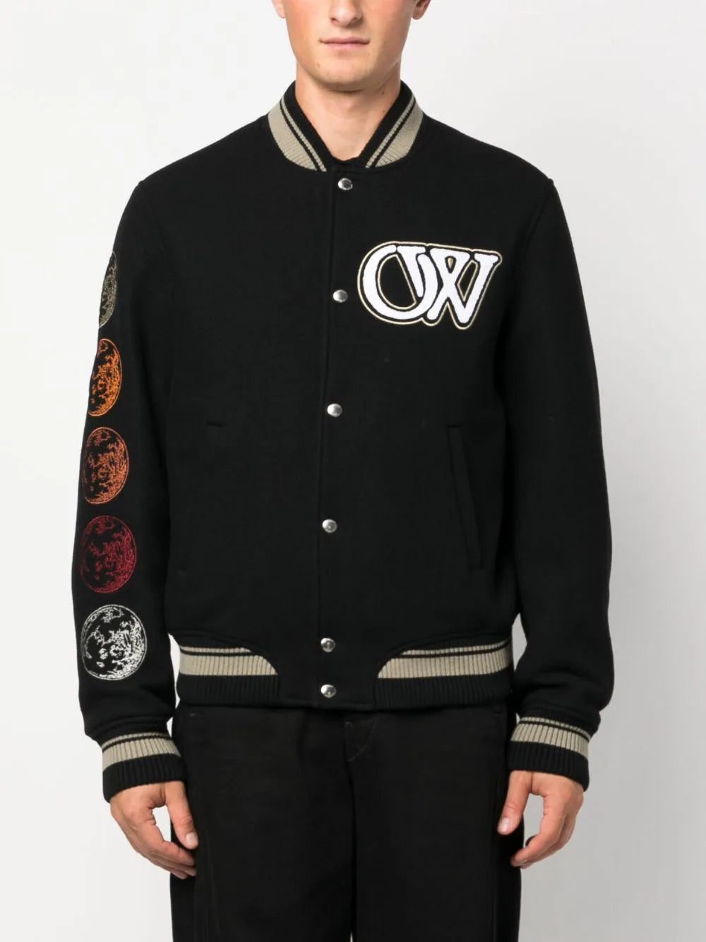 Off-White logo-appliqué bomber jacket - Image 3