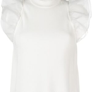 Karl Lagerfeld ruffle-trim knitted top