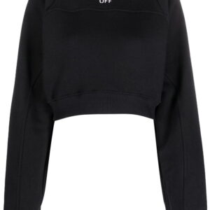 Off-White logo-print cropped cotton sweatshirt