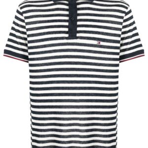 Tommy Hilfiger logo-patch striped polo shirt
