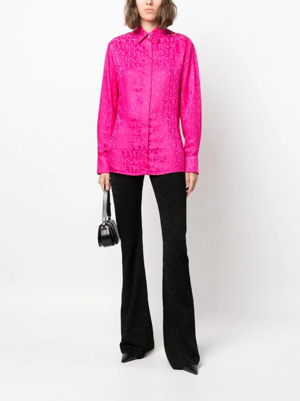 Versace Greca-knit flared trousers - Image 2