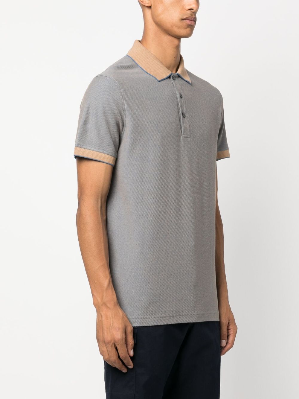 Tommy Hilfiger logo-plaque two-tone polo shirt - Image 3