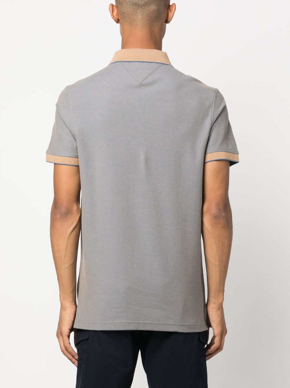 Tommy Hilfiger logo-plaque two-tone polo shirt - Image 4