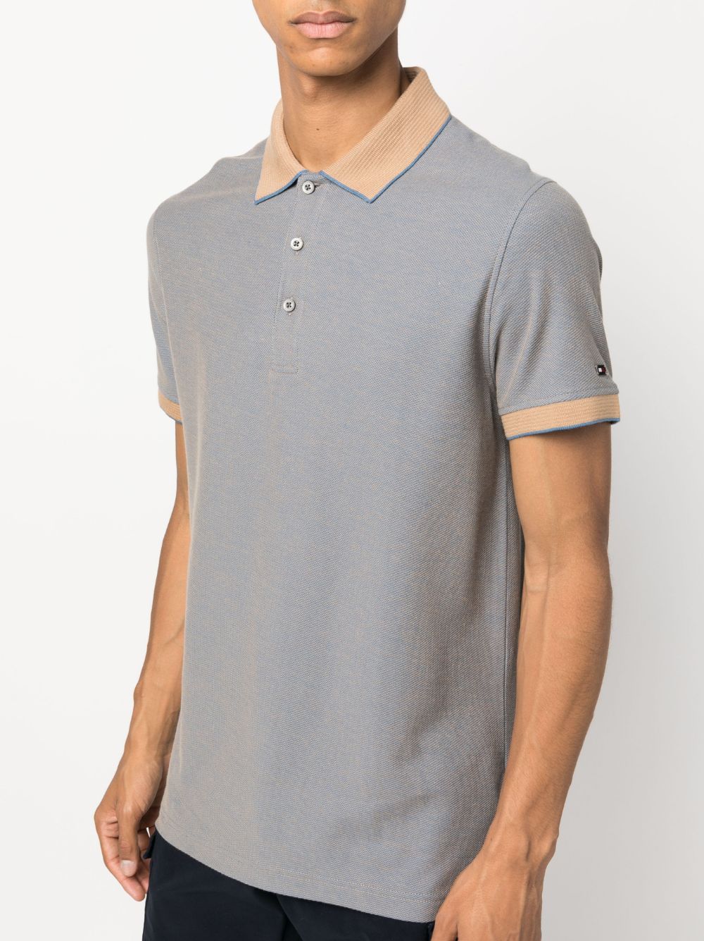 Tommy Hilfiger logo-plaque two-tone polo shirt - Image 5