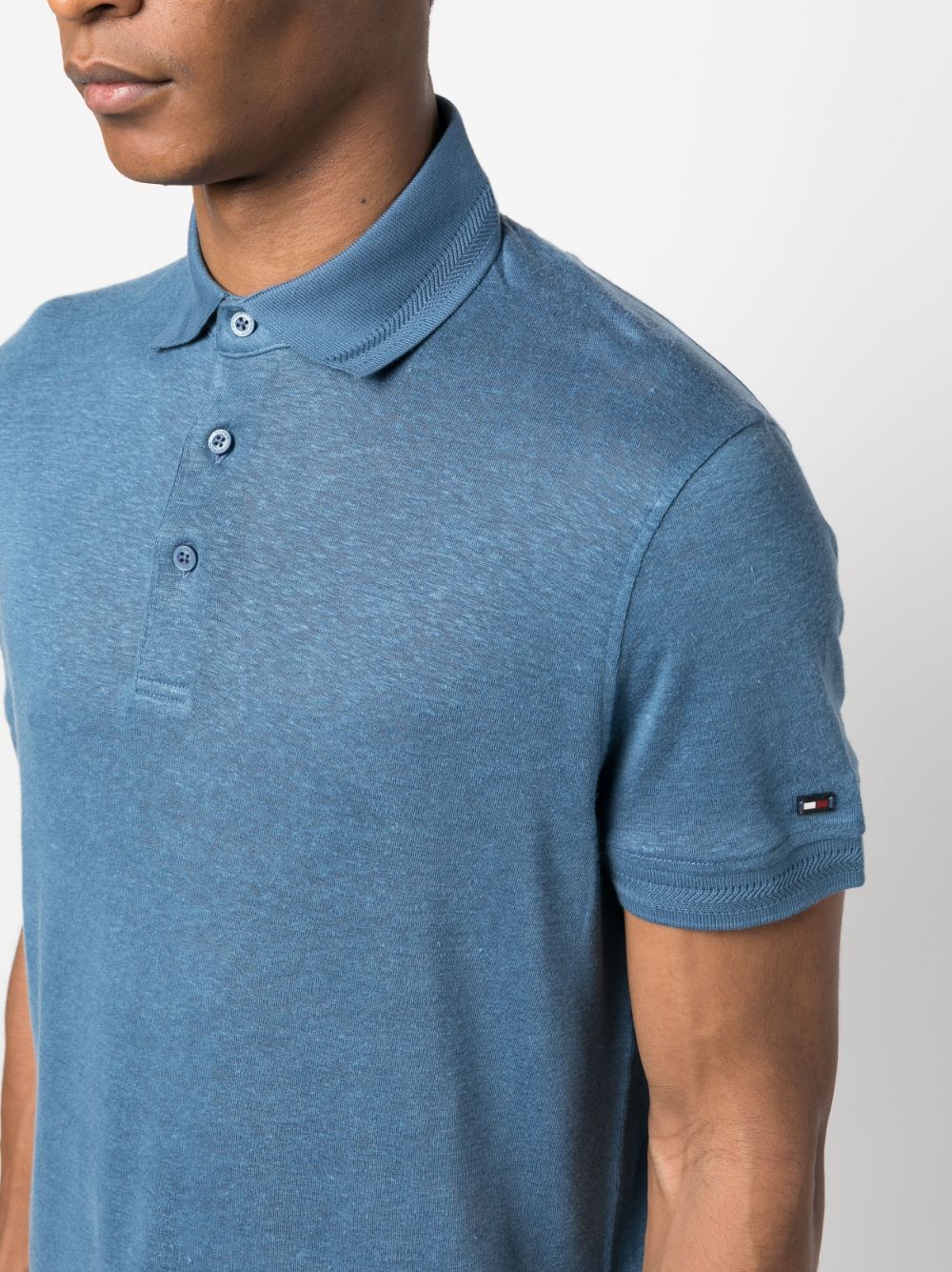Tommy Hilfiger logo-plaque slub polo shirt - Image 5