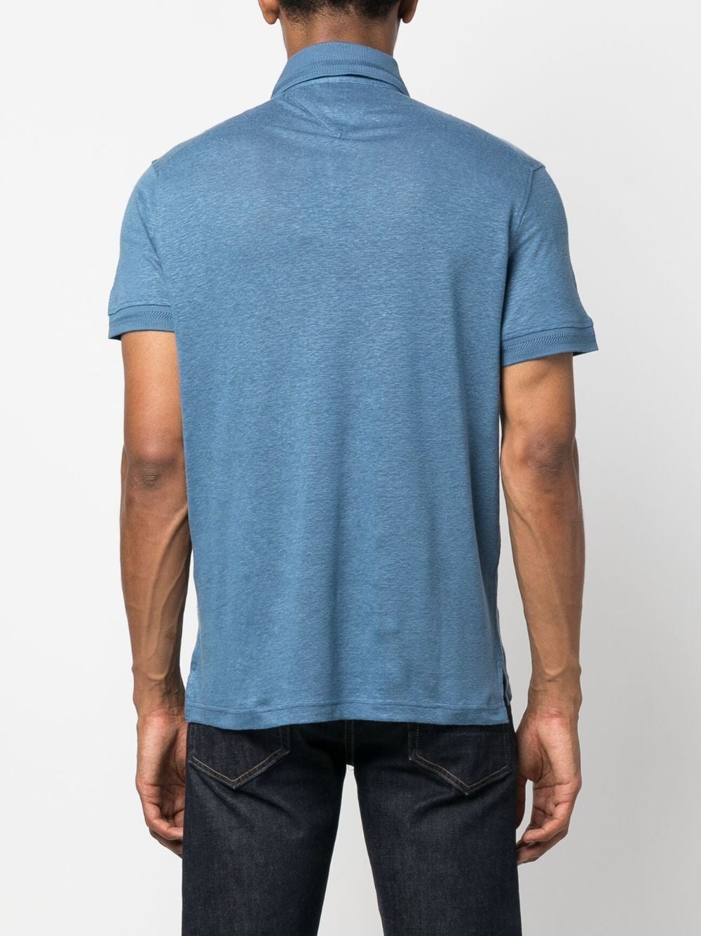 Tommy Hilfiger logo-plaque slub polo shirt - Image 4