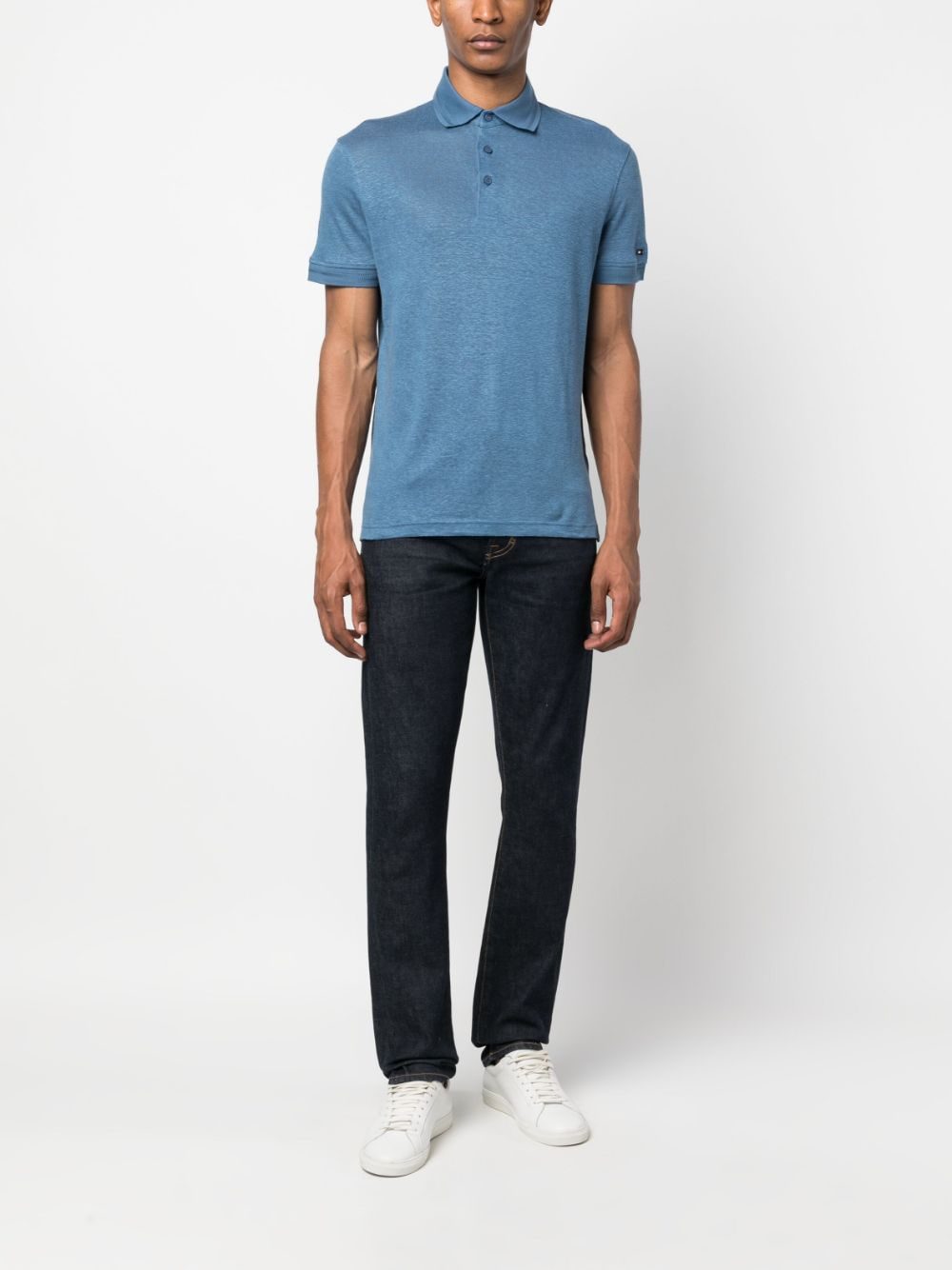 Tommy Hilfiger logo-plaque slub polo shirt - Image 2