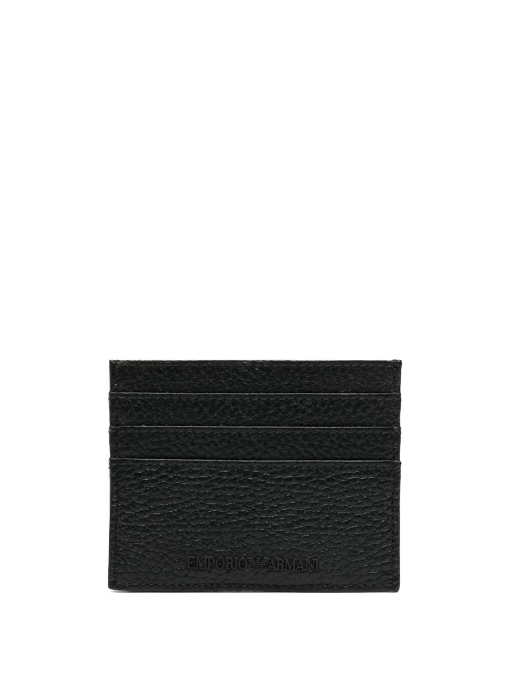 Emporio Armani logo-debossed leather cardholder