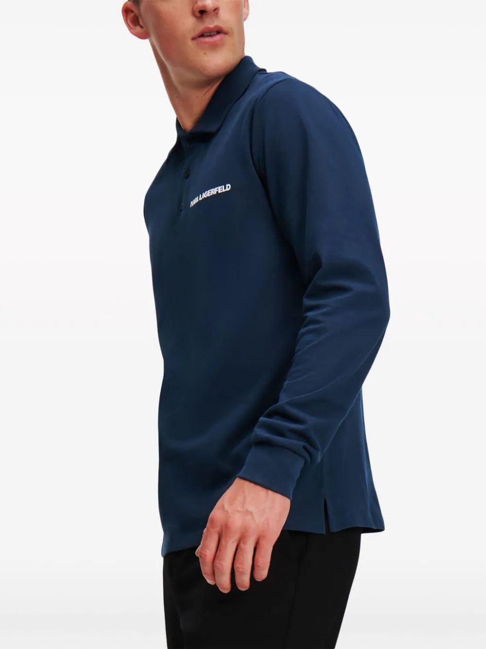 Karl Lagerfeld logo-print piqué organic cotton polo shirt - Image 4