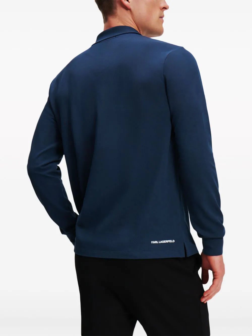 Karl Lagerfeld logo-print piqué organic cotton polo shirt - Image 3
