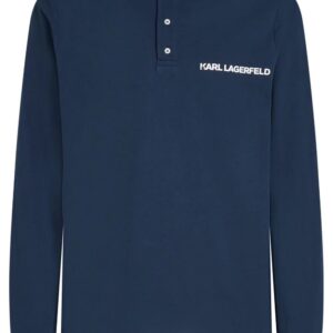 Karl Lagerfeld  logo-print piqué organic cotton polo shirt