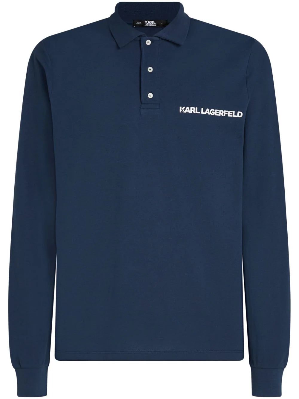Karl Lagerfeld logo-print piqué organic cotton polo shirt