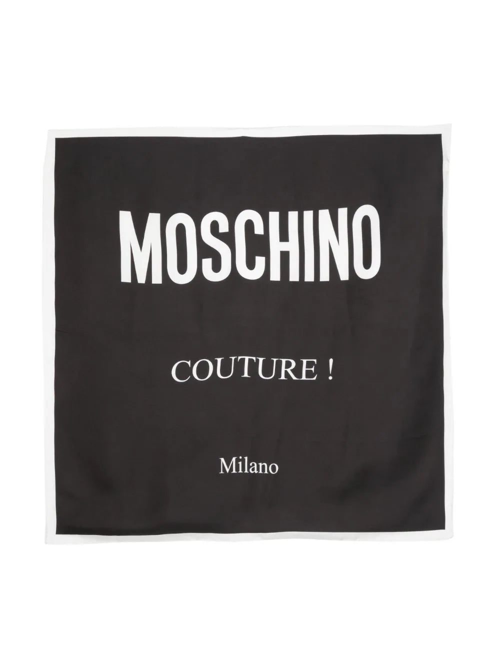 Moschino logo-print silk scarf
