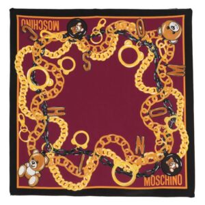 Moschino chain-print silk scarf