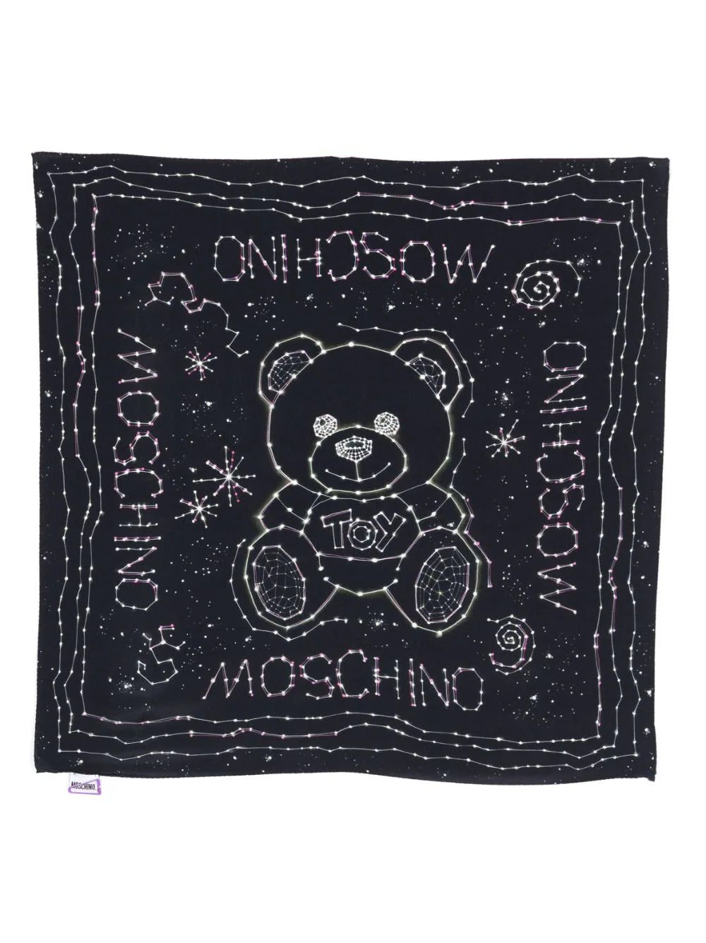 Moschino Teddy Bear-motif silk scarf