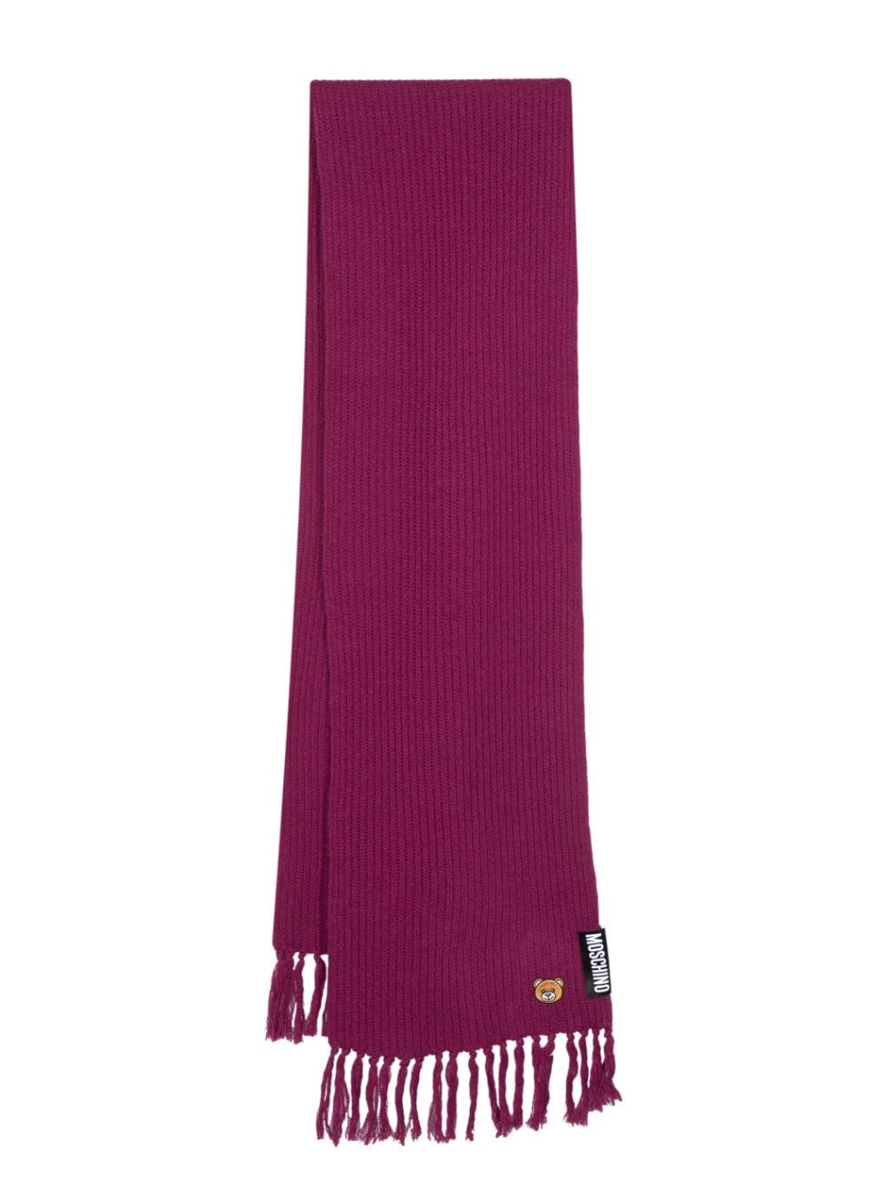 Moschino Teddy Bear ribbed-knit scarf