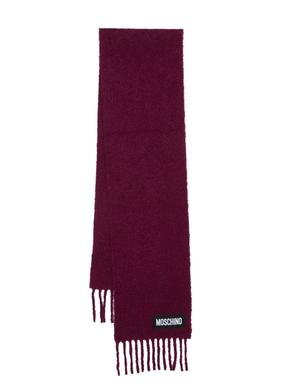 Moschino logo-patch knitted scarf