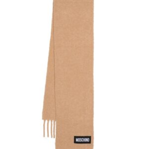 Moschino frayed-edge wool-blend scarf
