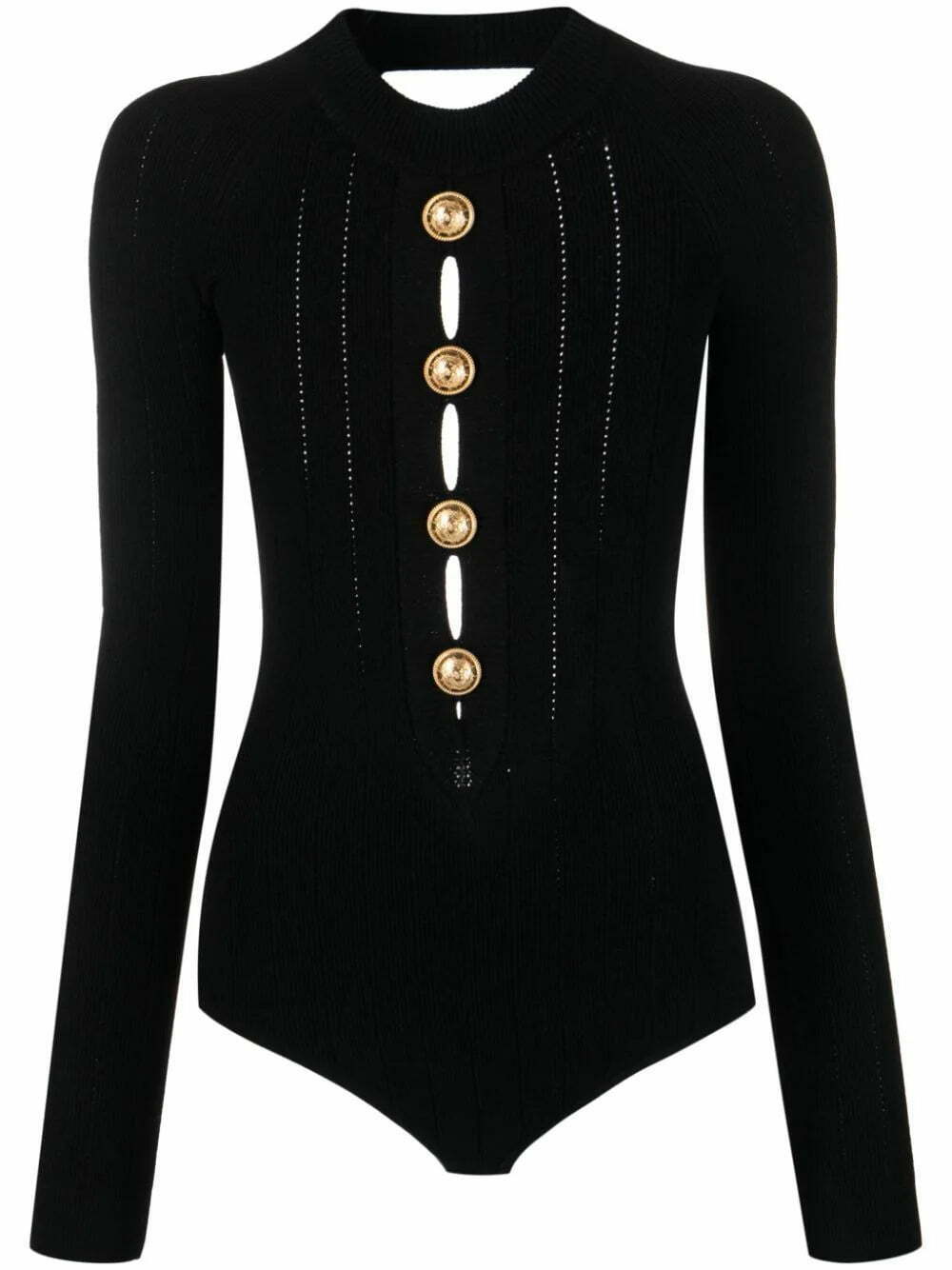 Balmain button-embellished knitted bodysuit