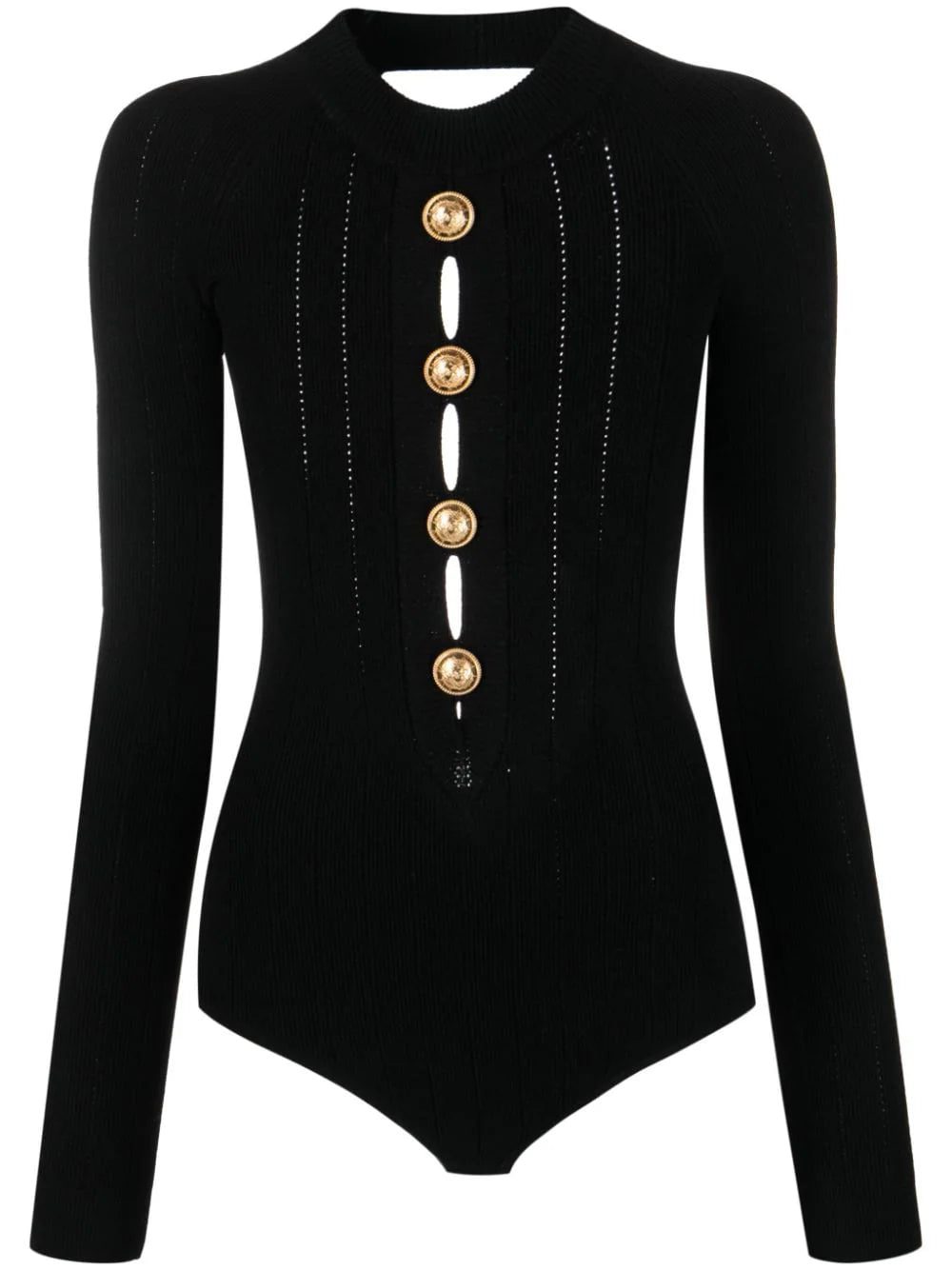 Balmain button-embellished knitted bodysuit