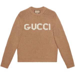 Gucci intarsia-knit logo wool jumper
