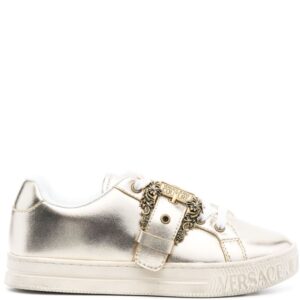 Versace Jeans Couture logo-buckle leather sneakers