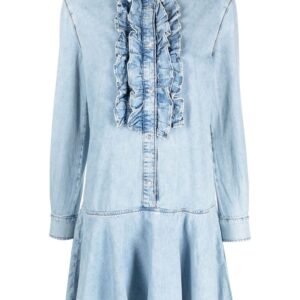 MOSCHINO JEANS  ruffle-detail denim dress