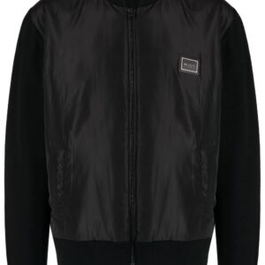 HUGO logo-patch bomber jacket