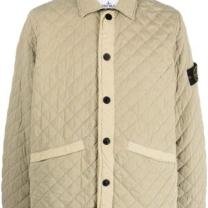 Stone Island  quilted press-stud fastening bomber jacket