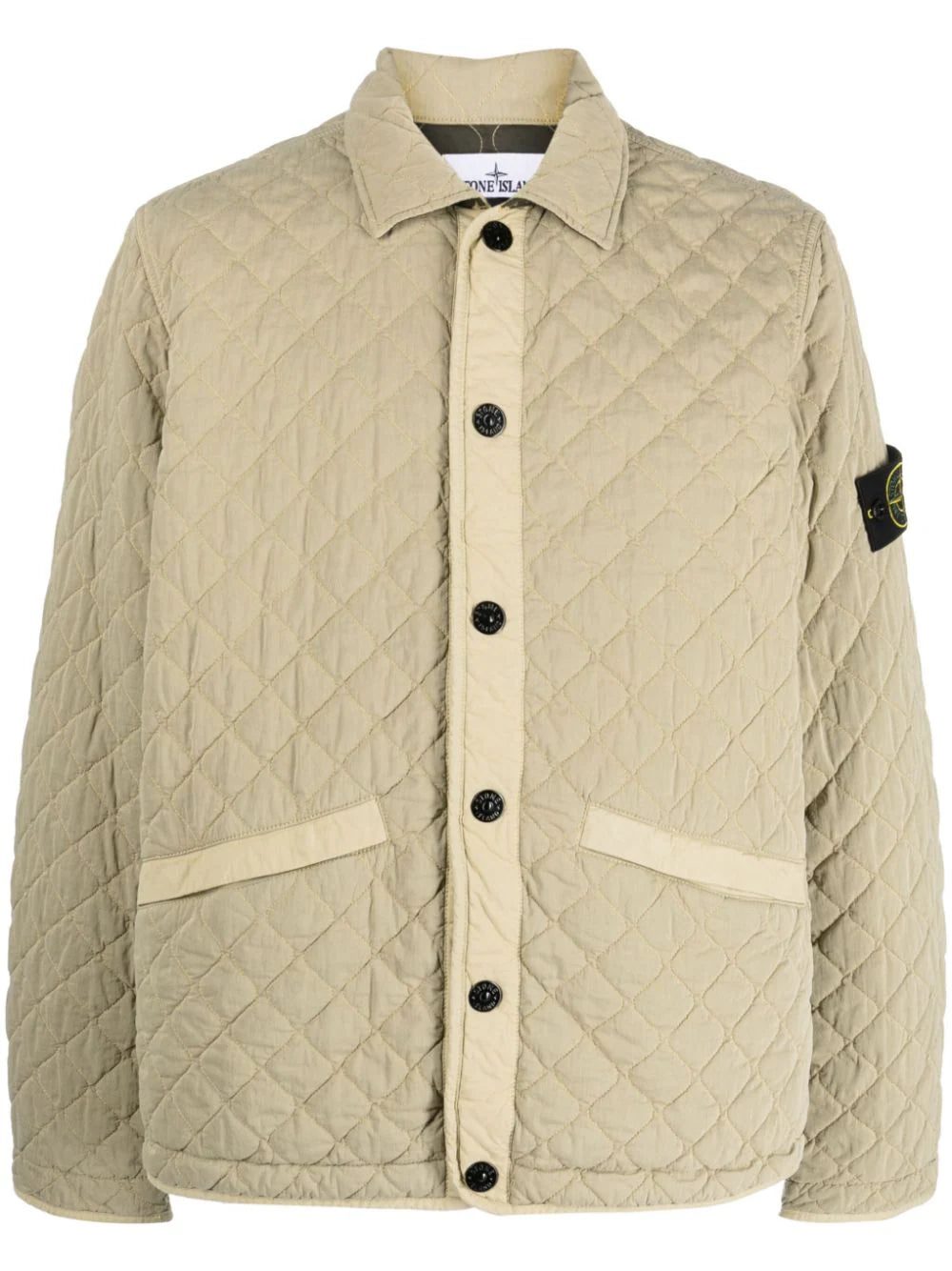 Stone Island quilted press-stud fastening bomber jacket