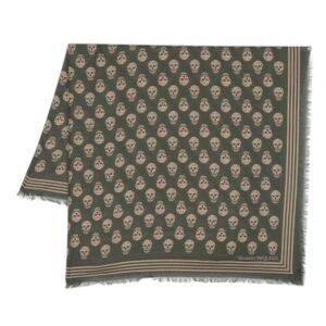 Alexander McQueen skull-print frayed scarf