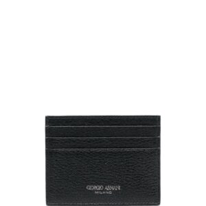 Giorgio Armani grained-textured leather card holde