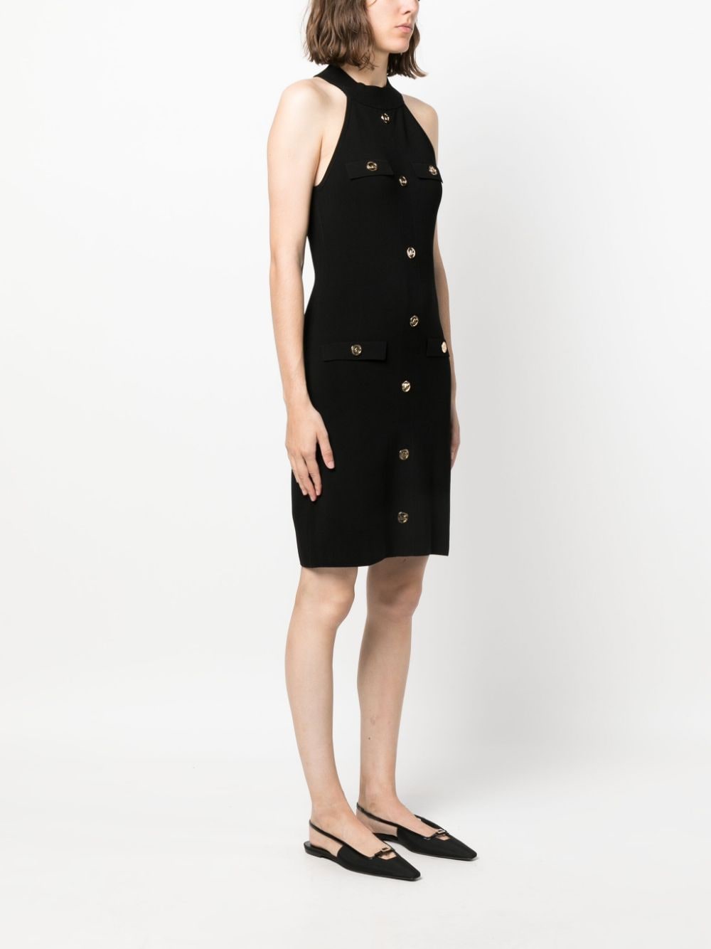 Michael Michael Kors gold tone-buttons sleeveless dress - Image 3