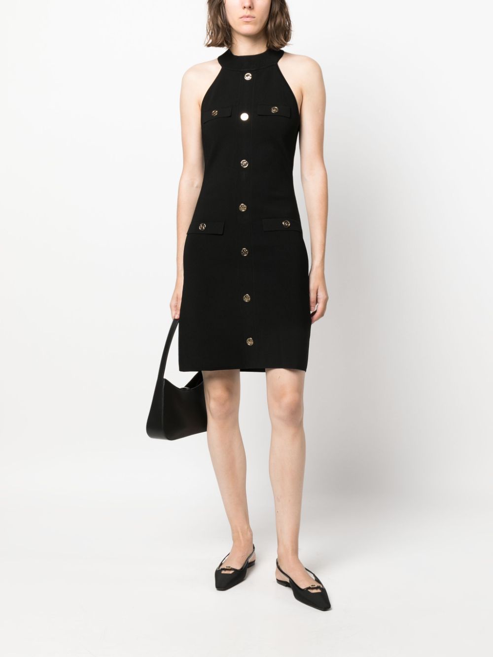 Michael Michael Kors gold tone-buttons sleeveless dress - Image 2