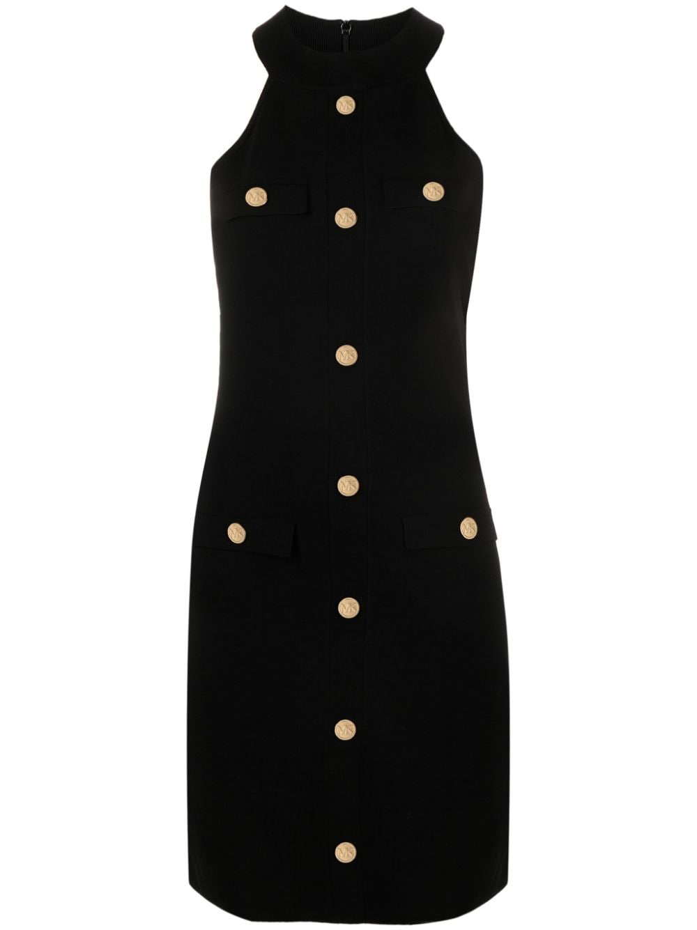Michael Michael Kors gold tone-buttons sleeveless dress