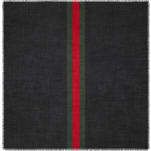 Gucci  Web-stripe trim wool shawl