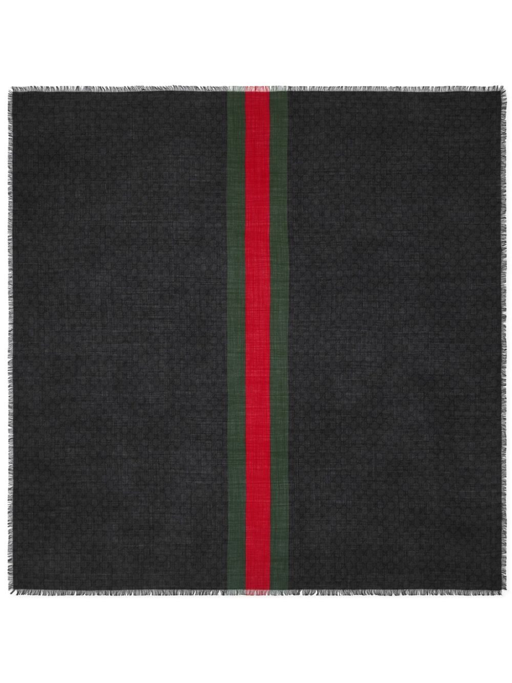 Gucci Web-stripe trim wool shawl