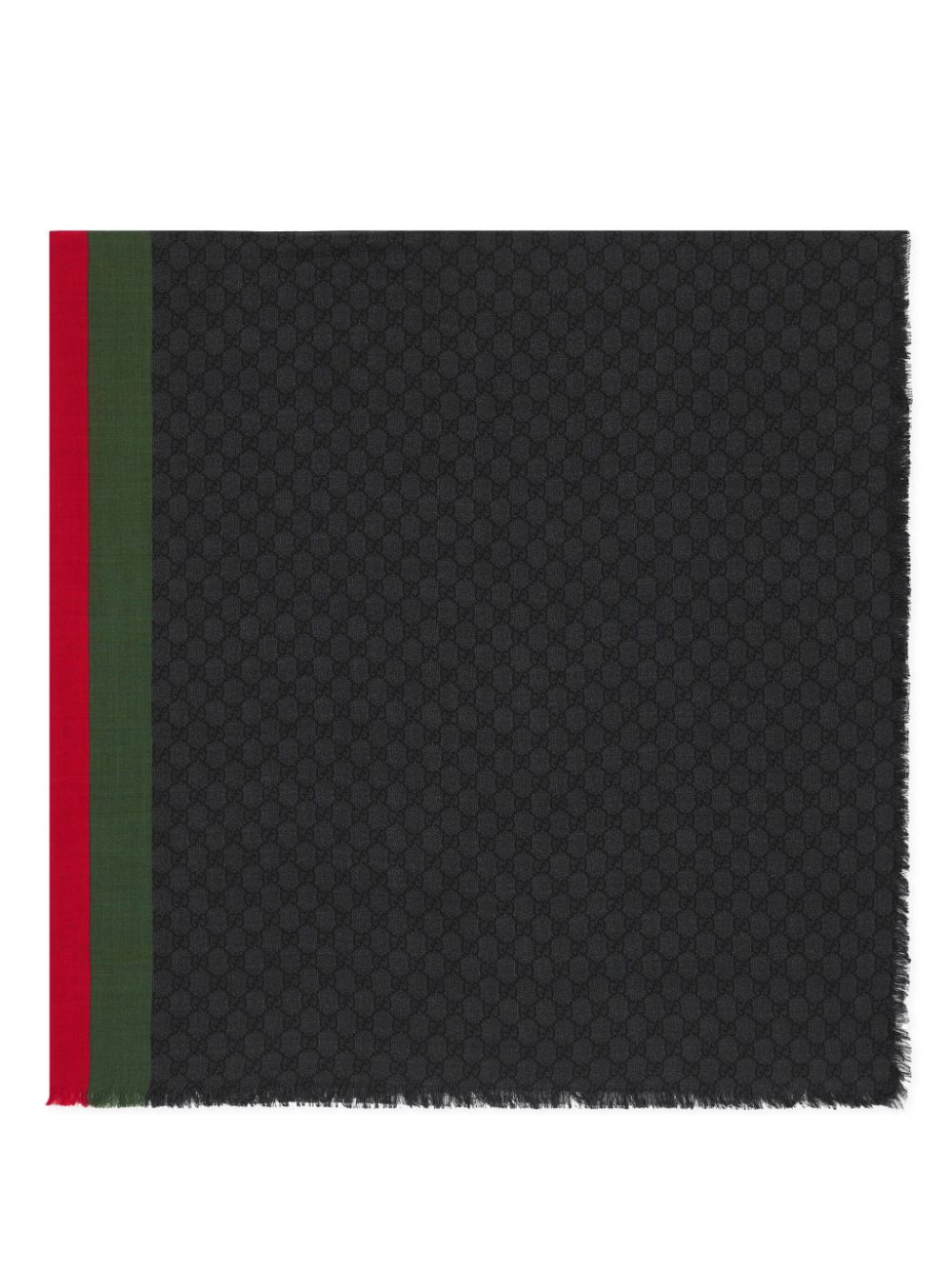 Gucci Web-stripe trim wool shawl - Image 2