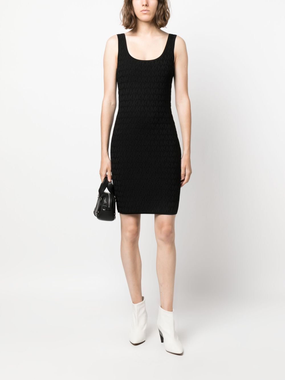 Michael Michael Kors logo-jacquard U-neck minidress - Image 2