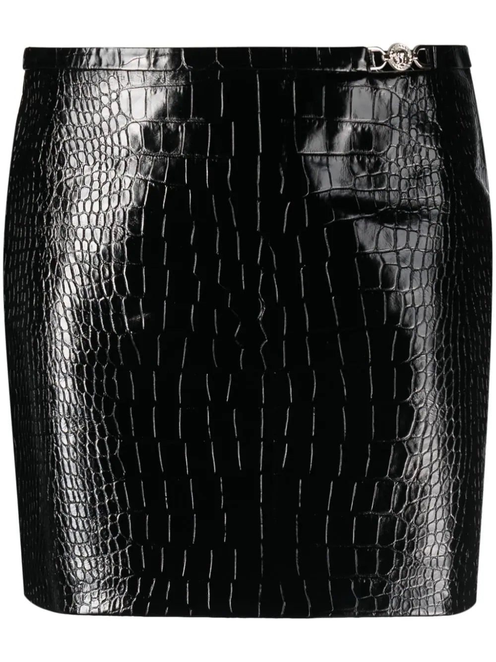 Versace crocodile-effect leather miniskirt