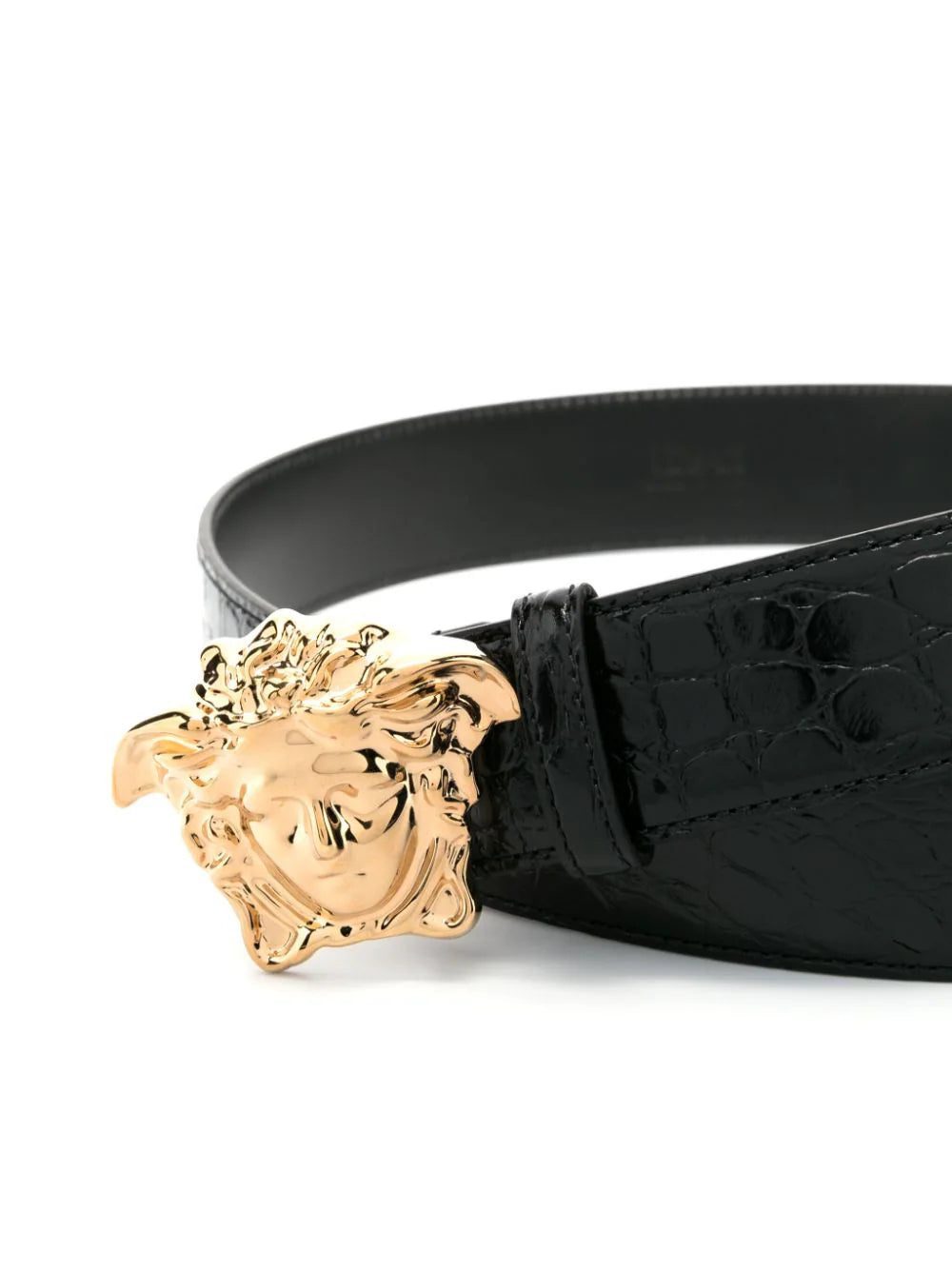 Versace La Medusa crocodile-embossed leather belt - Image 2