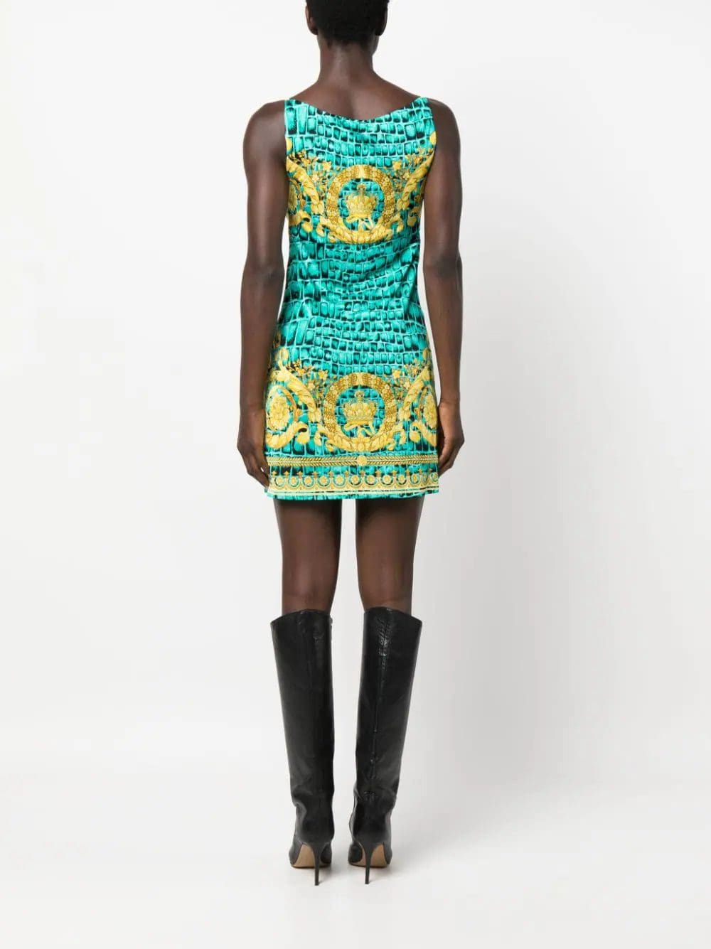 Versace Barocco-print slip minidress - Image 4