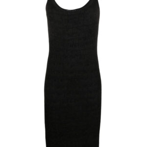 Versace  Croc-jacquard sleeveless midi dress