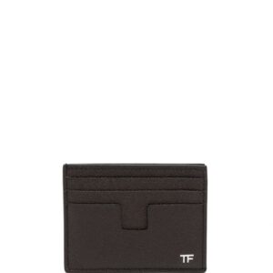 TOM FORD logo-plaque leather cardholder