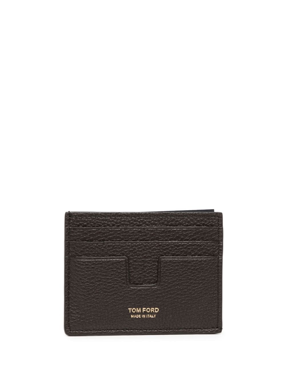 TOM FORD logo-stamp grained-leather cardholder