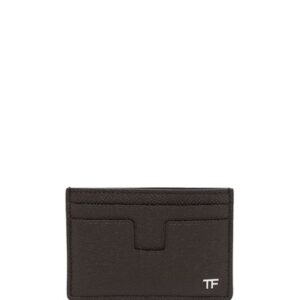 TOM FORD logo-plaque leather card holder