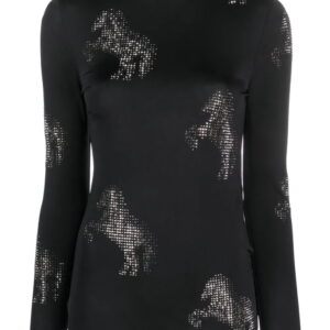 Stella McCartney  stud-embellished horse-motif top