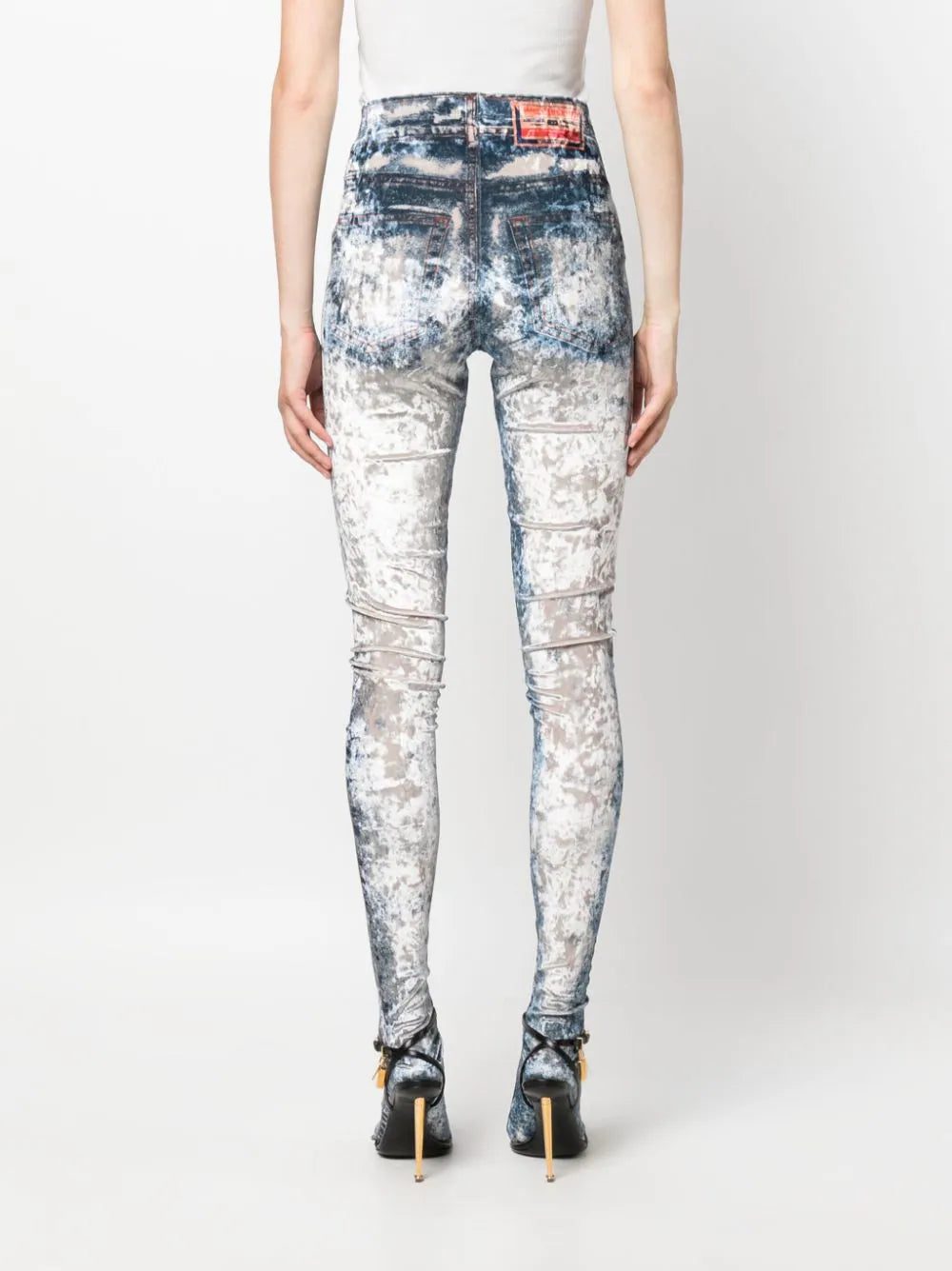 Diesel P-Kolvet crushed-velvet leggings - Image 4