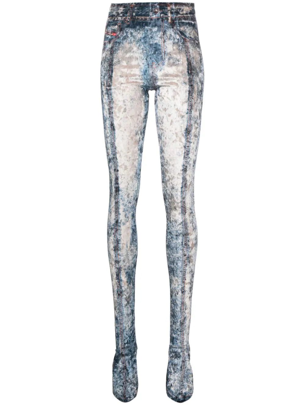 Diesel P-Kolvet crushed-velvet leggings