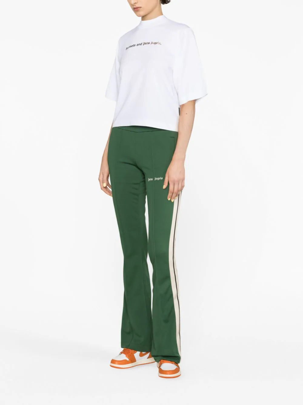 Palm Angels logo-print flared track pants - Image 3